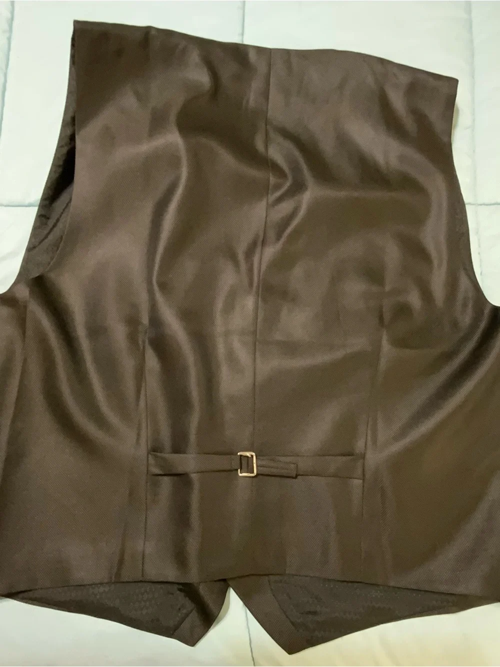 Gioberti Formal Suit Vest Dark Brown Fully Lined Textured Pattern Five Button